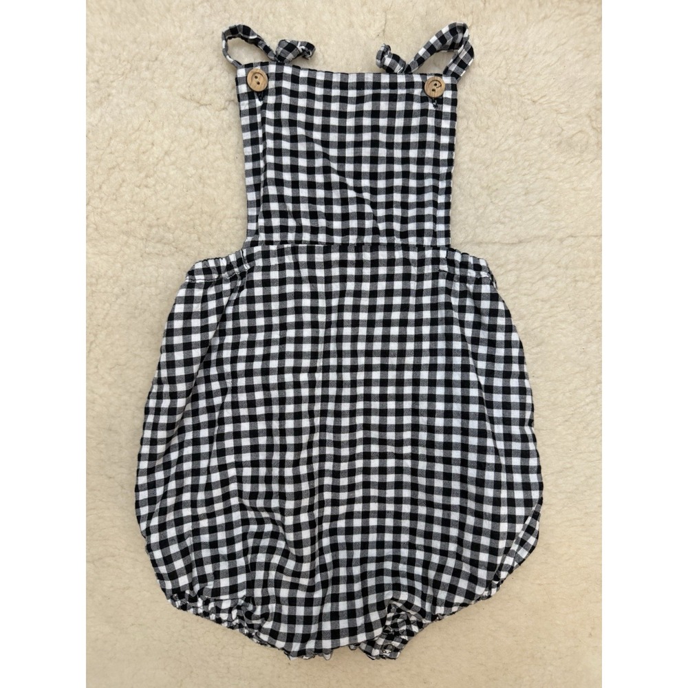 Buho Barcelona Baby Girls Clothes 24M Zebra Vichy Gingham Bubble Romper Designer